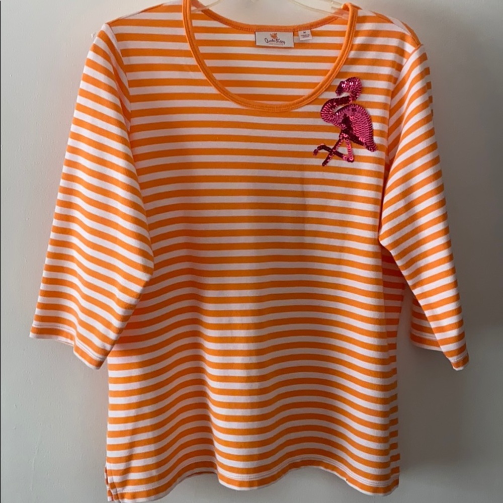 Quacker Factory Jersey Sequin Flamingo